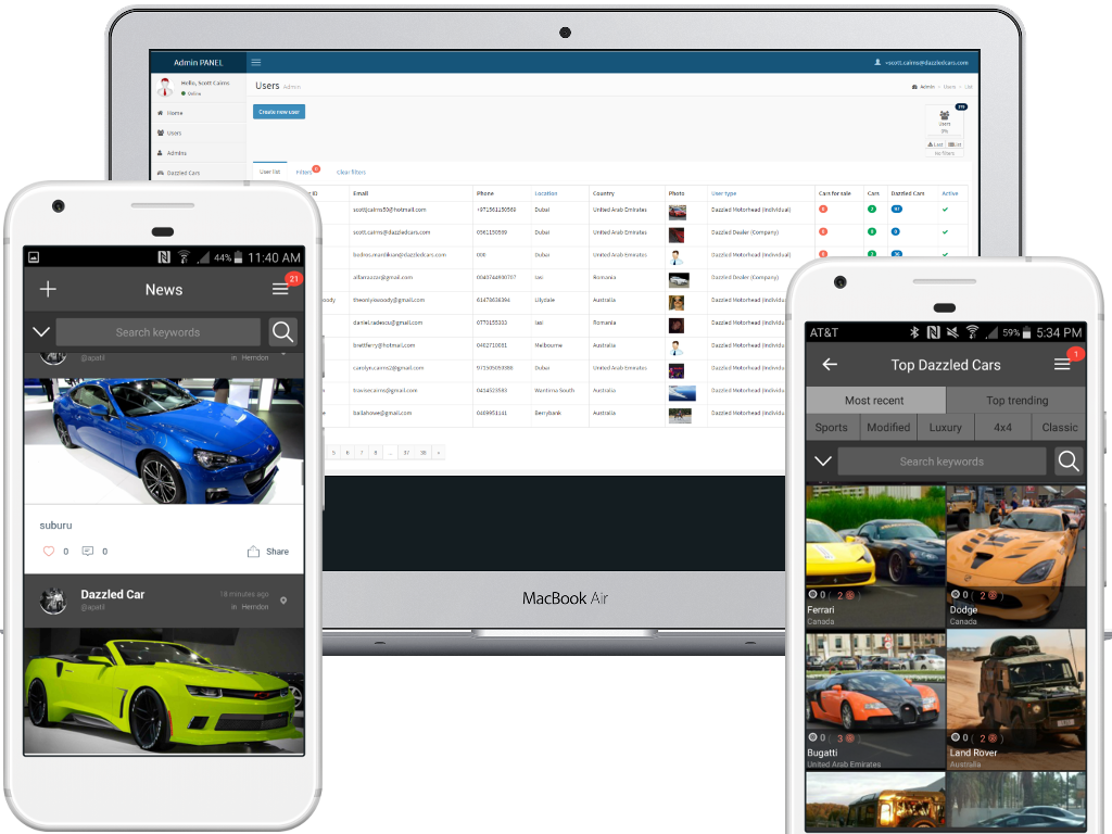 car sale mobile and web app